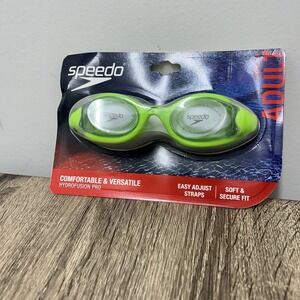 Speedo HydroFusion Pro Swim Goggles Adult Lime Green Anti-Fog UV Protection NEW